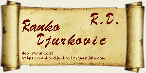 Ranko Đurković vizit kartica